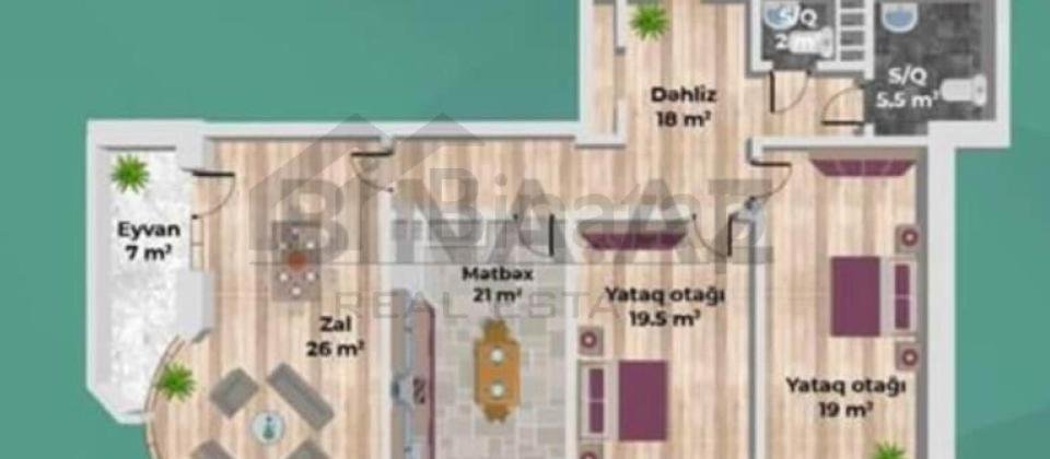 Gənclik parkının yanında 3 otaqlı təmirsiz mənzil satılır/130 kv.m. - 14