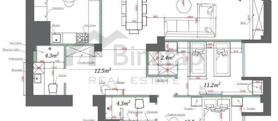 Ağ Şəhər Kompleksində 3 otaqlı mənzil satılır/116 kv.m. - 6