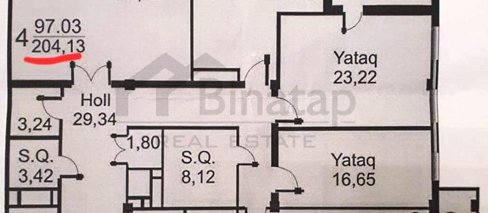 Satılır 4 otaqlı yeni tikili 204 m², Nizami m. - 6