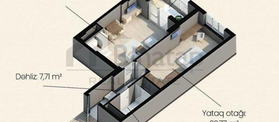 Satılır 2 otaqlı yeni tikili 72.5 m², Elmlər Akademiyası m. - 2