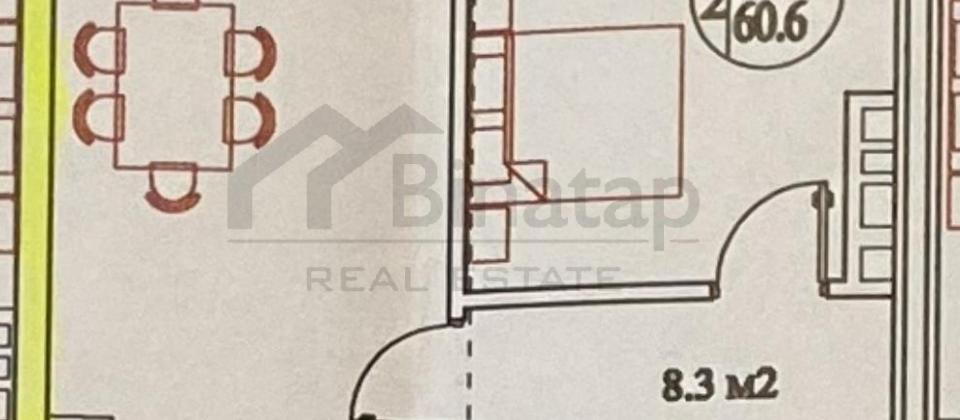 Nizami m/s yaninda 2 otaqli temirsiz menzil satilir/61 kv.m. - 3