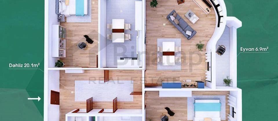Satılır 3 otaqlı yeni tikili 136 m², Həzi Aslanov m. - 2