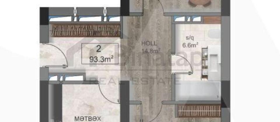 Babek prospekti, Xetai m/s yaxin 2 otaqli menzil satilir/93.3 kv.m. - 8