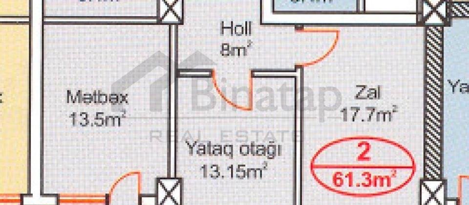 Həzi Aslanov metrosu, Gənclər Parkının tam yanında, Qanuni 2 otaq - 11