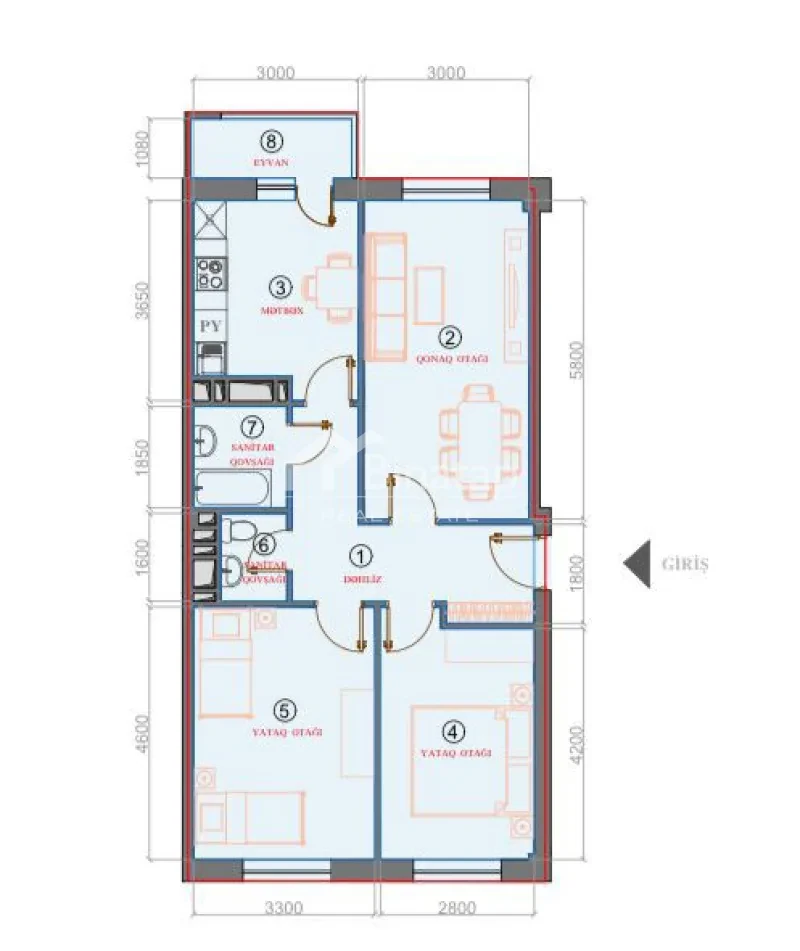 Продаётся 3-комн. новостройка 85 м², м. Иншаатчылар — фото 13