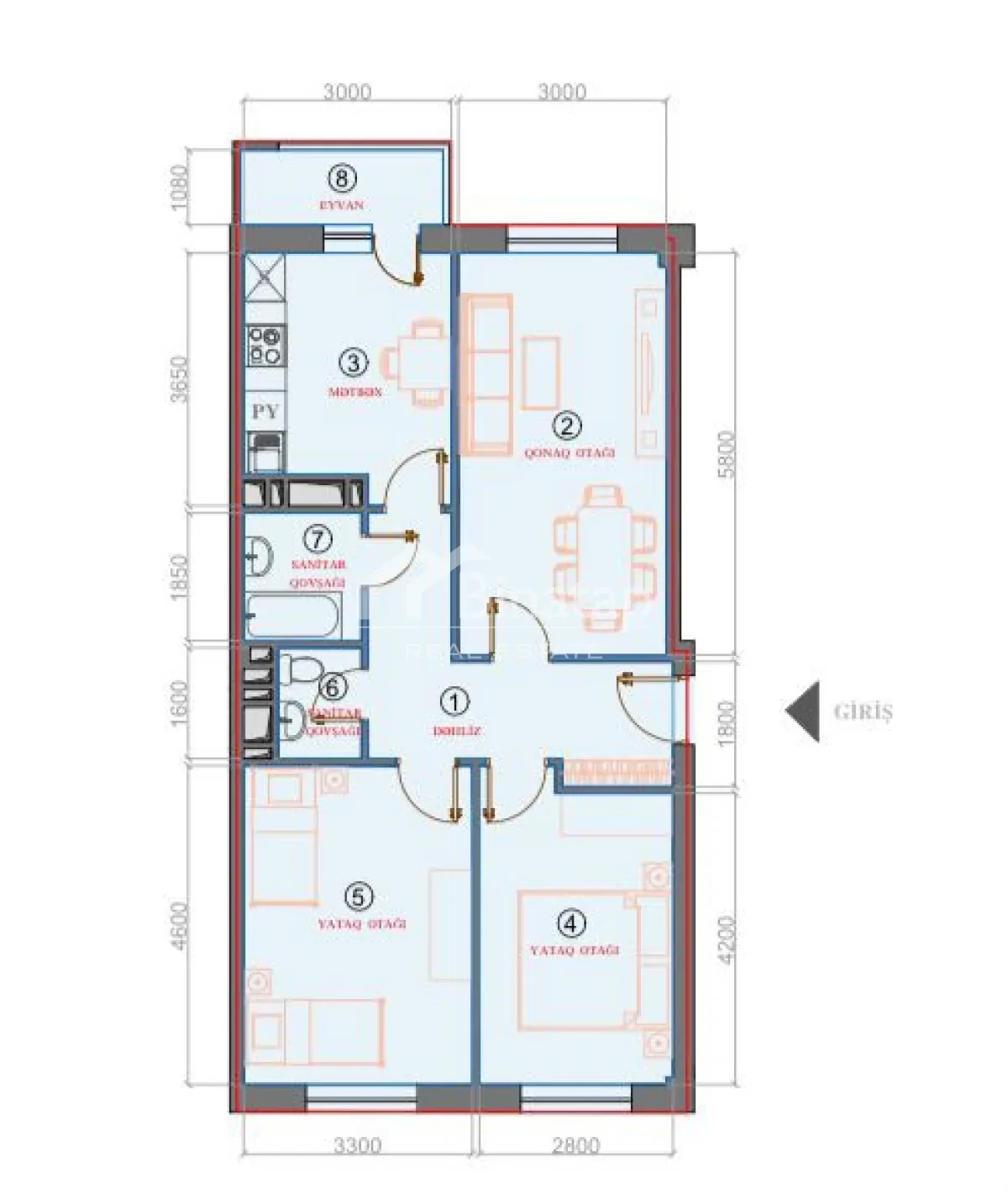 Продаётся 3-комн. новостройка 85 м², м. Иншаатчылар — фото 13