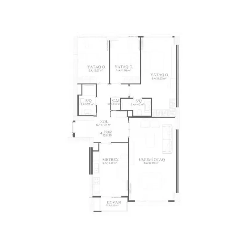 Продаётся 4-комн. новостройка 128 м², м. Нариман Нариманов — фото 18