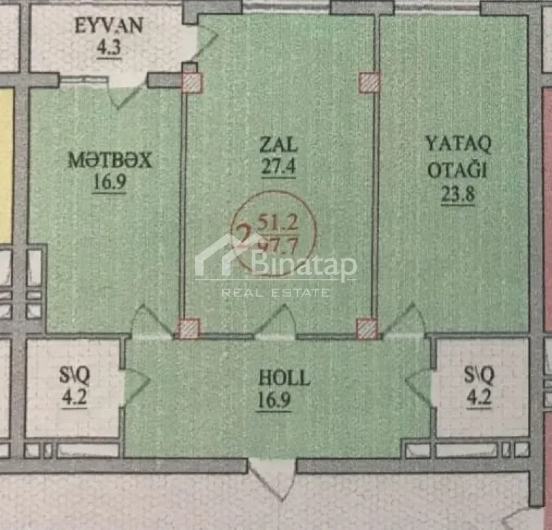Satılır 2 otaqlı yeni tikili 98 m², Nəriman Nərimanov m. — şəkil 5