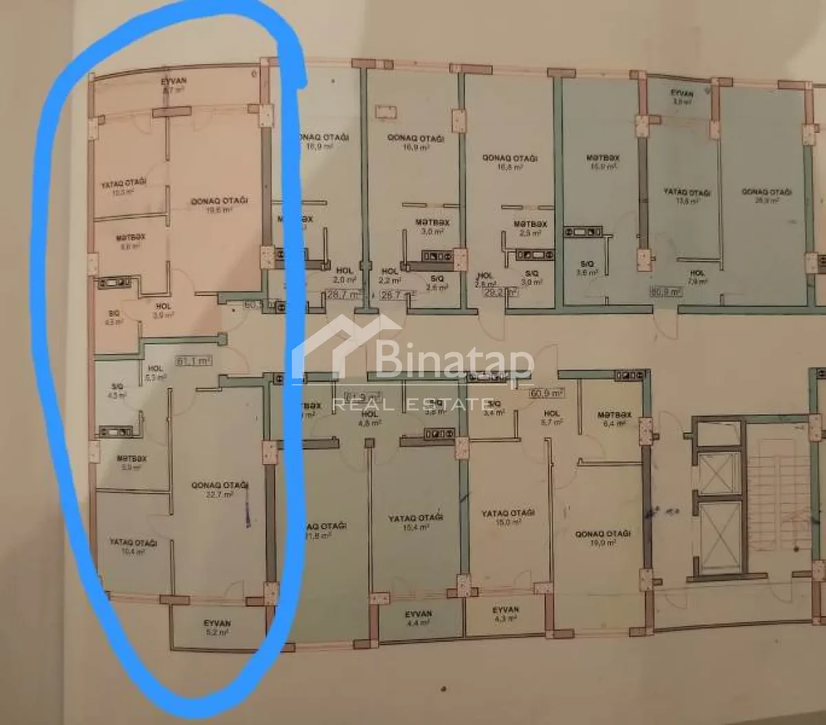 Satılır 2 otaqlı yeni tikili 61.5 m², Xırdalan r. — şəkil 12