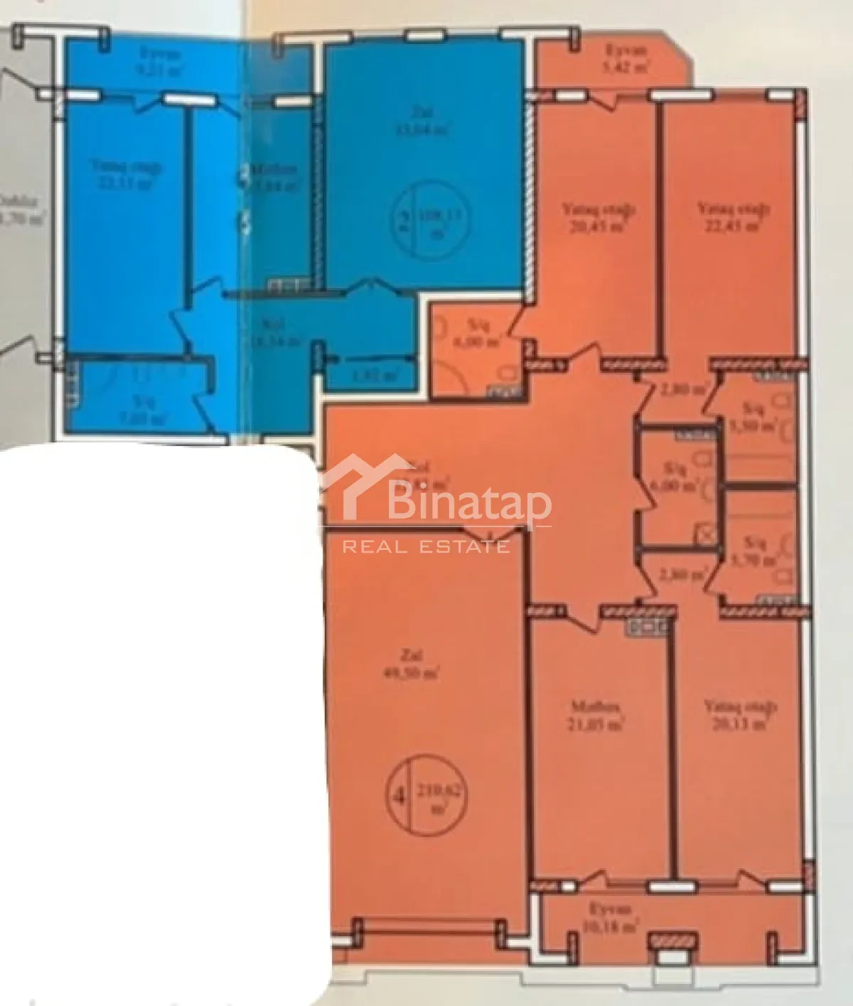 Продаётся 4-комн. новостройка 211 м², м. Низами — фото 5