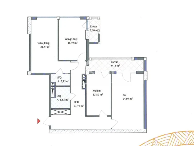 Satılır 3 otaqlı yeni tikili 121.7 m², 28 May m. — şəkil 7