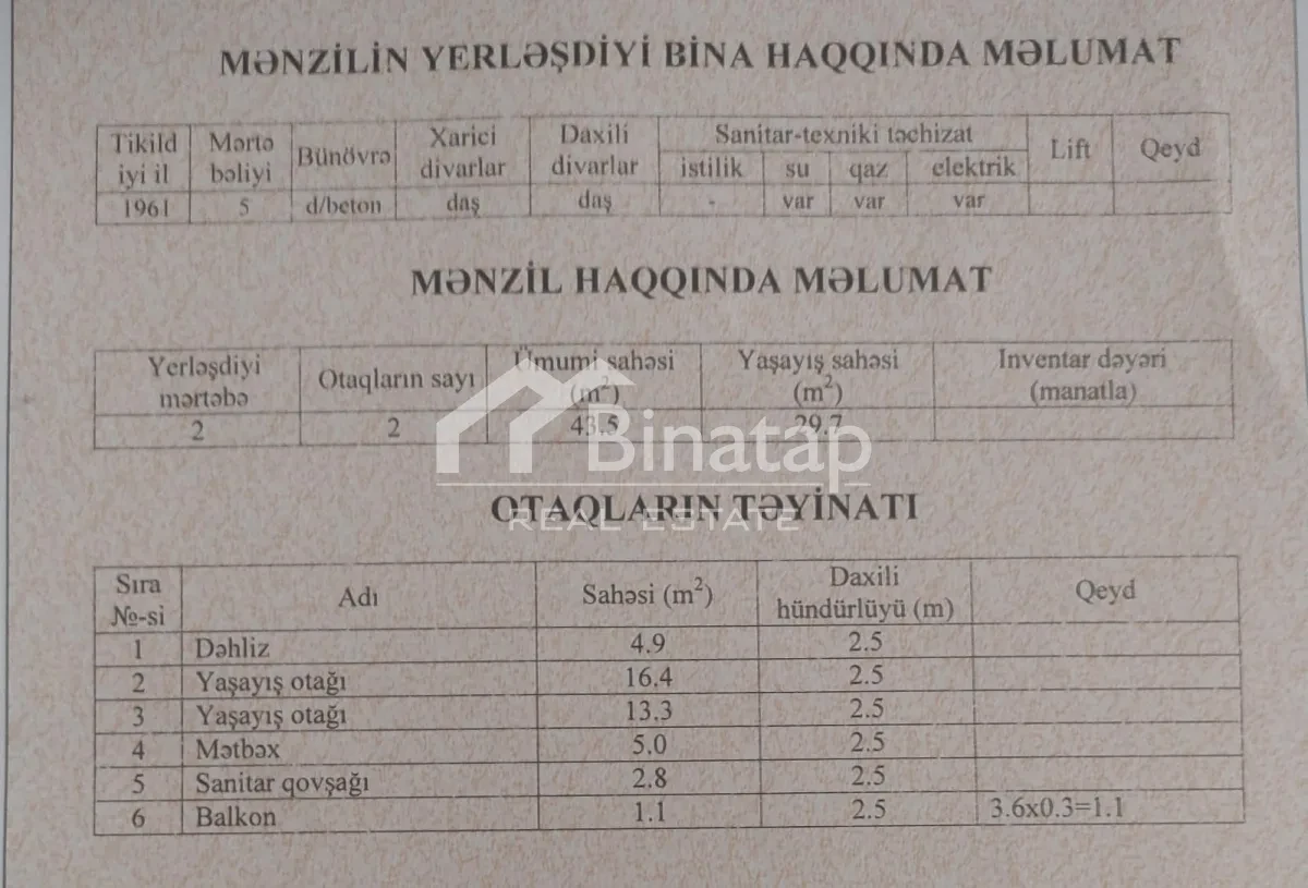 Satılır 3 otaqlı köhnə tikili 80 m², Elmlər Akademiyası m. — şəkil 11